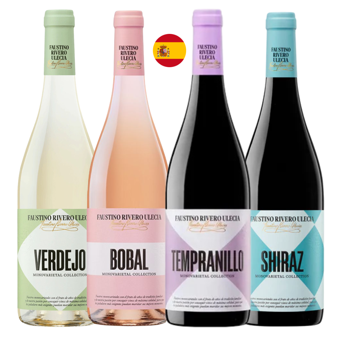 KIT VINHOS ESPANHOIS FAUSTINO 4 GARRAFAS 750ML